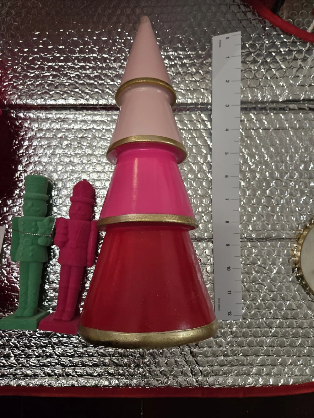 Pink Velvet Nutcracker Figurine Set - Chritmas Decore
